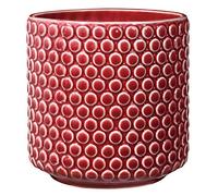 Bloomingville Vaso DOT - per Fiori da Interno e Piante da Interno, Piante grasse, Cactus, Orchidee M (15,5 cm ø), Rosso, Ceramica Gres
