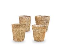 Bloomique - Set di 4 - Cestino per piante Coco - Vasi - Realizzati in rattan - 13 cm altezza - ⌀13 cm