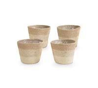 Bloomique - Set di 4 - Cestino per piante Gaby - Vasi - Realizzati in juta - 13 cm altezza - ⌀13 cm
