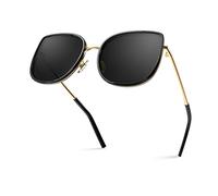 Bloomoak Occhiali da sole polarizzati oversize da donna - Elegantemente Cat Eye Retro Designer Shades - Ultra leggeri e protezione per gli occhi UV400, Cat Eye-Midnight Diva, 50mm