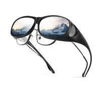 Bloomoak Occhiali polarizzati antiriflesso UV 400 per uomini e donne, adatti per guida/pesca/golf, A7-argento lente a specchio/montatura ovale/Cat3/M