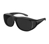 Bloomoak Super Dark Lens Polarized Fit Over Wraparound XL Occhiali da sole grandi per occhi sensibili all'emicrania | Extra Large 150 mm
