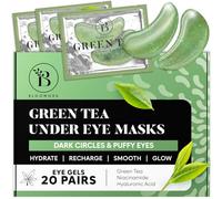 BLOOMORA Patch Occhi al Tè Verde (20 paia), Maschera Occhi con Niacinamide e Acido Ialuronico, Eye Patch Occhiaie e Borse, Maschera Occhiaie Rinfrescante e Lenitiva, per Donna e Uomo