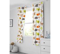 Bloomsbury Mill - Animali Del Bosco - Coppia Di Tende Foderate Per Bambini Con Fermatenda - 168 cm x 183 cm