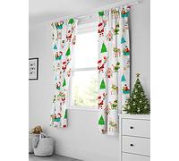 Bloomsbury Mill Coppia di tende foderate con fermatende per bambini, 168 x 183 cm, motivo Winter Wonderland