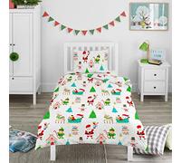 Bloomsbury Mill - Copripiumino Letto Natalizio - Paesaggio Invernale - Lenzuola Letto Singolo Natale - Set di biancheria da letto per bambini - Copripiumino 135 cm x 200 cm e Federe (Singolo)