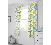 Bloomsbury Mill - Mondo Dei Dinosauri - Coppia Di Tende Foderate Per Bambini Con Fermatenda - 168 cm x 183 cm