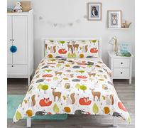 Bloomsbury Mill - Set Copripiumino Piazza e Mezza - Animali del Bosco - Lenzuola Letto Reversibile Per Ragazzi/Ragazee - Set Di Biancheria Da Letto Per Bambini - 200 x 200cm e 2 Federe