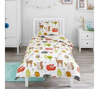 Bloomsbury Mill - Set Copripiumino Singolo Animali del Bosco - Lenzuola Letto Singolo Reversibile Per Ragazzi e Ragazee - Set di biancheria da letto per bambini - 135 x 200 cm e Federe