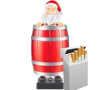 BLOOOK - Dispenser di sigarette a forma di Babbo Natale in una botte di legno, contenitore per sigarette divertente, adatto come regalo per le feste di Natale, regalo per uomini