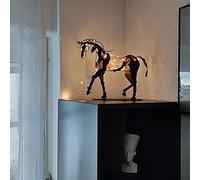 BLOOOK - Statua decorativa per cavalli, in metallo, tridimensionale, traforata, per scultura di cavalli in metallo in stile antico, statua di cavalli rustica