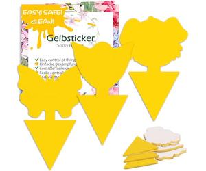 Blooven 30 PCS Moscerini Piante Interno Adesivi Gialli, Contro Moscerini, Afidi, Tripidi e Mosche Bianche, Parassiti in Casa