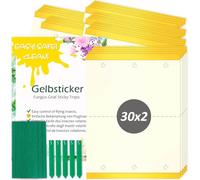 Blooven Moscerini Piante Interno Adesivi Gialli, Contro Moscerini, Afidi, Moscerini, Tripidi e Mosche Bianche, Parassiti - Moscerini Trappola Casa (Rettangolare 6,5 x 9 cm 60 pcs)