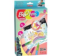Blopens LANSAY MAGIC - Kit Pennarelli a Soffio Cambia Colore per Bambini dai 5 Anni - Effetto Aerografo Magico con 5 Stencil Riutilizzabili - Idea Regalo Creativa e Divertente
