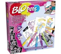 BLOPENS Set attività Fatate Pennarelli da Soffiare con Stencil Riutilizzabili
