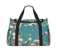 Blossom Bliss - Borsone da viaggio per uomini e donne, borsa da viaggio pieghevole e spaziosa borsa da viaggio per riporre articoli da toeletta, articoli personali, nero, L, Nero , L