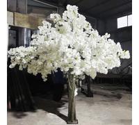 Blossom di ciliegio Fiori Artificiali Albero - Piante di Fiori di Seta Bianca realistica - Replica Artificiale Esterna Interna per Il Centro Commerciale del Ristorante, Bianco, 1,5 × 1m