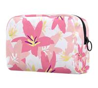 Blossomin Pink Daisy Trousse per cosmetici da donna, borsa da viaggio per articoli da toeletta grande, pratica borsa organizer con cerniera, Multi, 18.5x7.5x13cm/7.3x3x5.1in, Beauty case