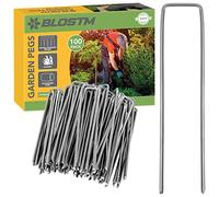 BLOSTM 100 Picchetti Ancoraggio 30x150mm in Acciaio Zincato - Picchetti Telo Pacciamatura, Ideali per Telo per Pacciamatura, Erba Sintetica, Reti, Fleece, U-Shape Design per Facile Inserimento
