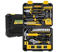 BLOSTM Kit di attrezzi da 57 pezzi - Set essenziale di utensili manuali per riparazioni e manutenzione fai da te in casa/ufficio/garage - Include custodia portatile