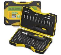BLOSTM Set di 101 cacciaviti a cricchetto magnetico e punte di sicurezza, multifunzione Cr-V 1/4" punte per cacciavite e adattatori (Hex, stella, ecc) per computer ed elettronica - Include custodia