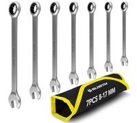 BLOSTM Set di Chiavi Combinate a Cricchetto - Set di Chiavi Metriche da 8 mm a 17 mm, Ideale per Fai da Te, Riparazioni Auto e Biciclette - 7 Pezzi