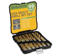 BLOSTM Set Punte Trapano HSS - Punte Trapano Metallo da 99 Pezzi Dimensioni da 1 a 10mm Set Punte Trapano Professionali in Titanio ad Alta Velocità per Metallo, Legno, Plastica in Custodia per Punte