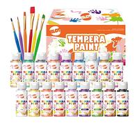 BLOT Tempera Pittura Bambini 18 Colori Lavabili Colori a Dita Atossici Tempera Vernice con Fluorescente Glitter Metallico per Dipingere Poster Fai da Te