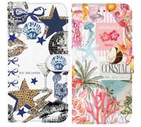 BLOTECH Cover for Motorola Moto G Power Custodia 2 pezzi Pelle PU Portafoglio Wallet with Card Holder Magnetic Protection Shockproof Leather Flip Case, Serie Estate al mare,Porta Carte, Magnetica
