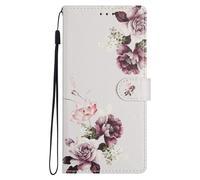 BLOTECH Cover per OPPO Find X9 Pro Portafoglio Magnetica Adsorbimento Retrò PU Pelle Custodia Cover con Funzione Stand/Slot per Schede Flip Wallet,Disegno diagonale di peonia