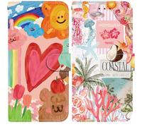 BLOTECH Custodia per Honor X5C, 2 pezzi, in pelle PU, tipo portafoglio | con porta carte, protezione magnetica, custodia a libro antiurto, Collezione Rosa d’estate, Porta carte, Magnetica