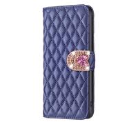 BLOTECH Custodia per INFINIX GT 50 PRO 5G Cover Blu Rombico Leather Case Shell Wallet PU Phone Portafoglio Rhinestone 3D Amorevole Tappo Bling Glitter Phone Cover per INFINIX GT 50 PRO 5G