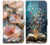 BLOTECH Custodia per Oneplus ACE, 2 pezzi, in pelle PU, tipo portafoglio con porta carte, protezione magnetica, custodia a libro antiurto per Oneplus ACE, Fiori 3D + Farfalla libro blu, Porta carte