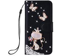 BLOTECH Custodia per TCL 605 Cover Bling Bling Glitter Brillantini Brillante Nero Wallet Case Libro Leather Magnetico Flip Protettiva Portafoglio ID Slot Cover,Volpe