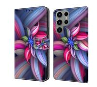 BLOTECH Flip Caso in Pelle Portafoglio Case for Samsung Galaxy S24 Ultra Flip Custodia Magnetic Buckle 3D Brillantini Glitters in Pelle PU Portafoglio con Interno Soft Protettiva,Dazzling flowers