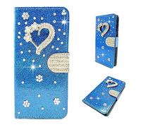 BLOTECH Glitter Custodia per Xiaomi 13 Portafoglio Libro Pelle con 3D Little love Lucentezza Wallet Flip Cover Case Rosa PU Brillantini Strass Cristallo Stand Carta Slot Lady Girl Phone Case