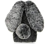 BLOTECH Peluche Custodia Cover per Oukitel C60/C60 Pro Furry Case,Custodia Coniglio Peluche per Oukitel C60/C60 Pro, Guscio Peloso Carino Protettiva Fluffy Case Bambine Copertura Caso - Grigio