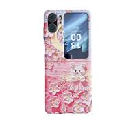 BLOTECH per Oppo Find N2 Flip Case, Oppo Find N2 Flip Cover, Hard PC Back Case Gel Rubber Bumper Shockproof Anti-Scratch Protective Case per Oppo Find N2 Flip,Little Pink Flowers