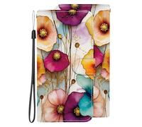 BLOTECH Portafoglio Flip per LG K42 Custodia Flip Case Libro in Pelle, Flip Cover, TPU Silicone, Funzione Supporto Magnetica,Motivi floreali colorati per LG K42