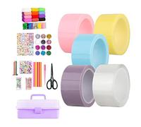 Blow Bubbles Nastro biadesivo per bambini, classe, fai da te, fai da te, 5 pezzi, secchio portaoggetti in 5 colori