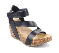 Blowfish Women's Hapuku Black Dyecut Pu High-Top Wedged Sandal - 7M