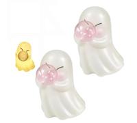 Blowing Bubble Ghost Figurine with Light Resin Halloween Desktop Decor