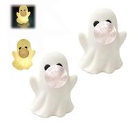 Blowing Bubble Ghost Figurine with Light Resin Halloween Desktop Decor