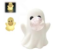 Blowing Bubble Ghost Figurine with Light Resin Halloween Desktop Decor