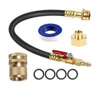 Blowout Adapter - Brass RV Air Compressor Pump Kit, 8 pezzi Winterizing Set with leak-Proof Connectors and Shut-Off Valve | Anti-Freeze Sprinkler System Adapter for Garden, Trailer, Marine Boat Use
