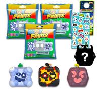 Blox Fruits Mystery Blind Bag Set - Confezione da 3 sacchetti misteriosi con mini personaggi casuali da collezione serie 2 videogiochi più adesivi, altro ancora | Blox Fruits Bomboniere, forniture