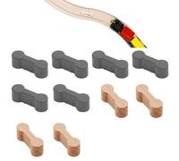 BLPRKOT 10 Pezzi Connettori per Binari, Adattatori Compatibili Accessori Per Binari In Legno Pista Trenino Legno Adattatori Accessori Collegamento per Binari Treni (Grigio)