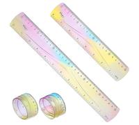 BLPRKOT 2 Pezzi Flexible Coloured righello 30&20 cm Plastic Unbreakable Soft Ruler Folding Ruler Metric Straight Ruler for School Classroom Children and Adults, Ruler