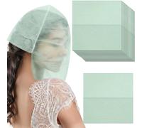 BLPRKOT 20 Pezzi Copertura Protettiva per Trucco Usa e Getta Tessuto, Non Tessuto Copertura per il Viso Maschera Cosmetica Traspirante Protezione Abbigliamento, Per Camerini Saloni（Verde chiaro）