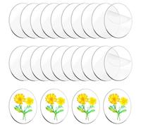 BLPRKOT 24 Pezzi Clear Acrylic Discs Sheets 5 cm, Round Acrylic Panel with Hole, Round Circular Acrylic Disc, Transparent Empty Acrylic Disc, for Keyring, Painting, DIY and Crafts